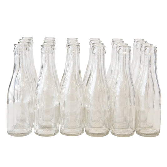 187 ml clear champagne bottle. Clear: takes stopper or crown cap. Case of 24.